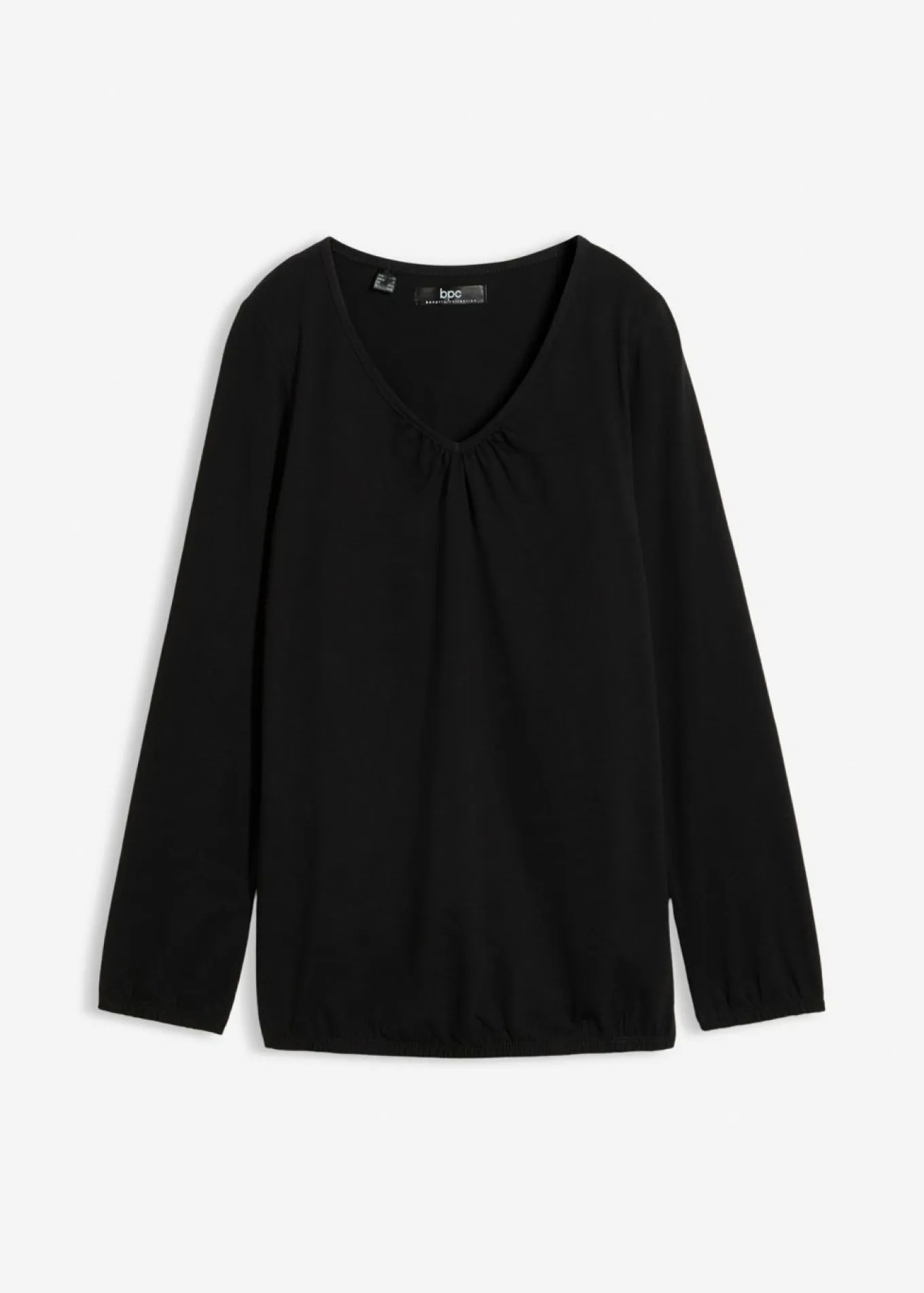 Camiseta de manga larga con elástico de algodón puro