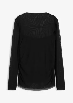 Camiseta de manga larga con delicada malla
