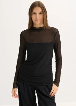 Camiseta de manga larga con delicada malla