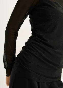 Camiseta de manga larga con delicada malla