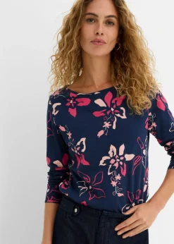 Camiseta de manga larga con estampado floral