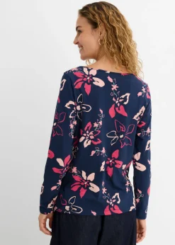 Camiseta de manga larga con estampado floral