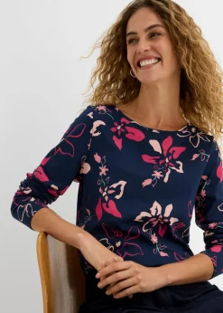 Camiseta de manga larga con estampado floral