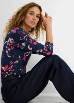 Camiseta de manga larga con estampado floral