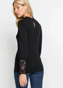 Camiseta de manga larga con encaje