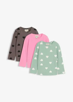 Camiseta de manga larga de mezcla de algodón orgánico elástico (3 unidades)