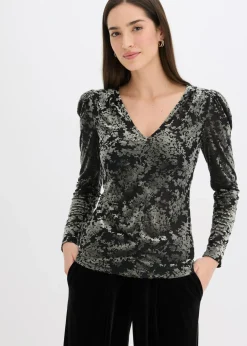 Camiseta de manga larga de terciopelo dévoré