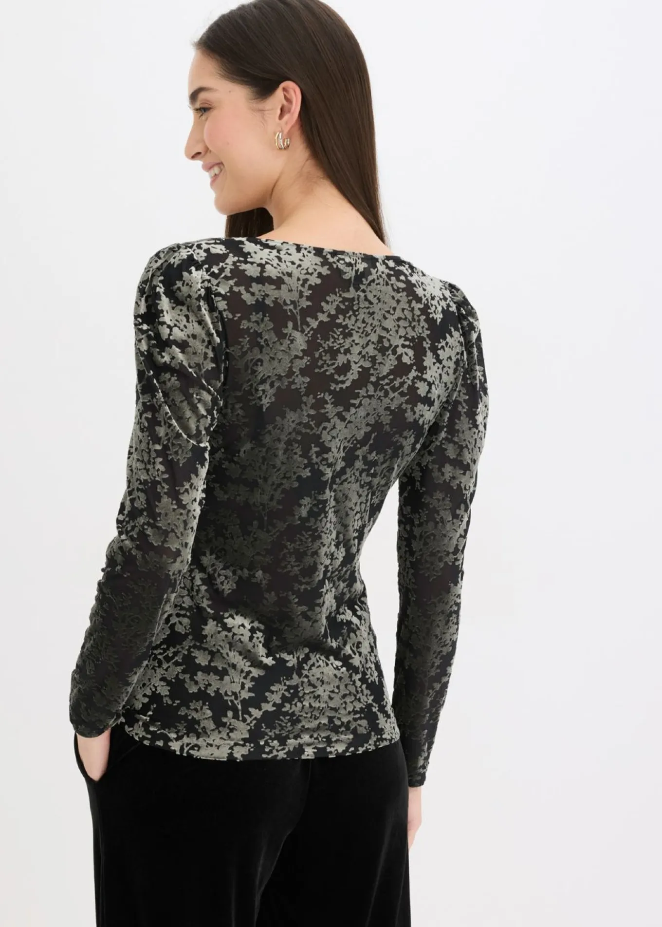 Camiseta de manga larga de terciopelo dévoré