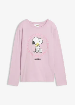 Camiseta de manga larga de algodón puro con estampado de Snoopy