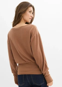 Camiseta de manga larga de suave mezcla de viscosa