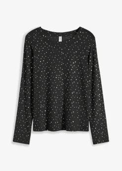 Camiseta de manga larga de malla brillante