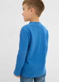 Camiseta de manga larga de algodón orgánico puro con cuello (2 unidades)