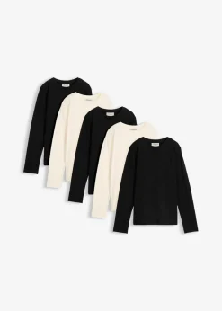 Camiseta de manga larga de algodón orgánico puro (5 unidades)