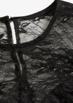 Camiseta de manga larga de encaje fino
