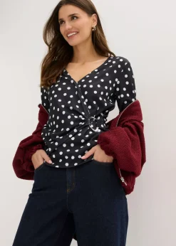 Camiseta de manga larga de punto estructurado