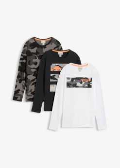 Camiseta de manga larga de algodón puro (3 unidades)
