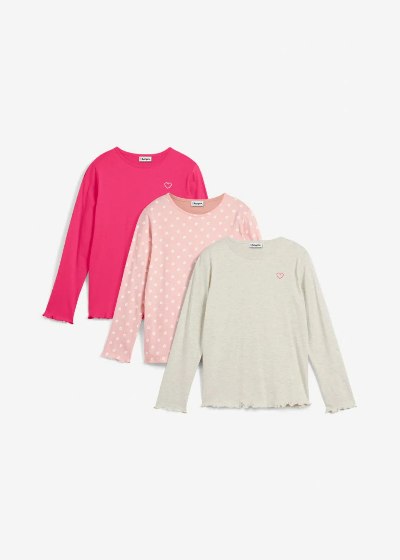Camiseta de manga larga de algodón orgánico (3 unidades)