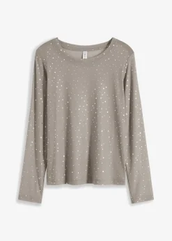 Camiseta de manga larga de malla brillante