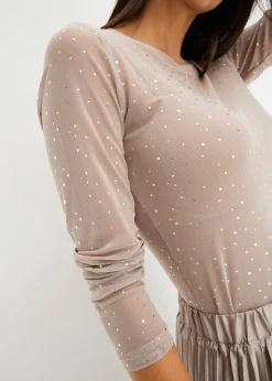 Camiseta de manga larga de malla brillante