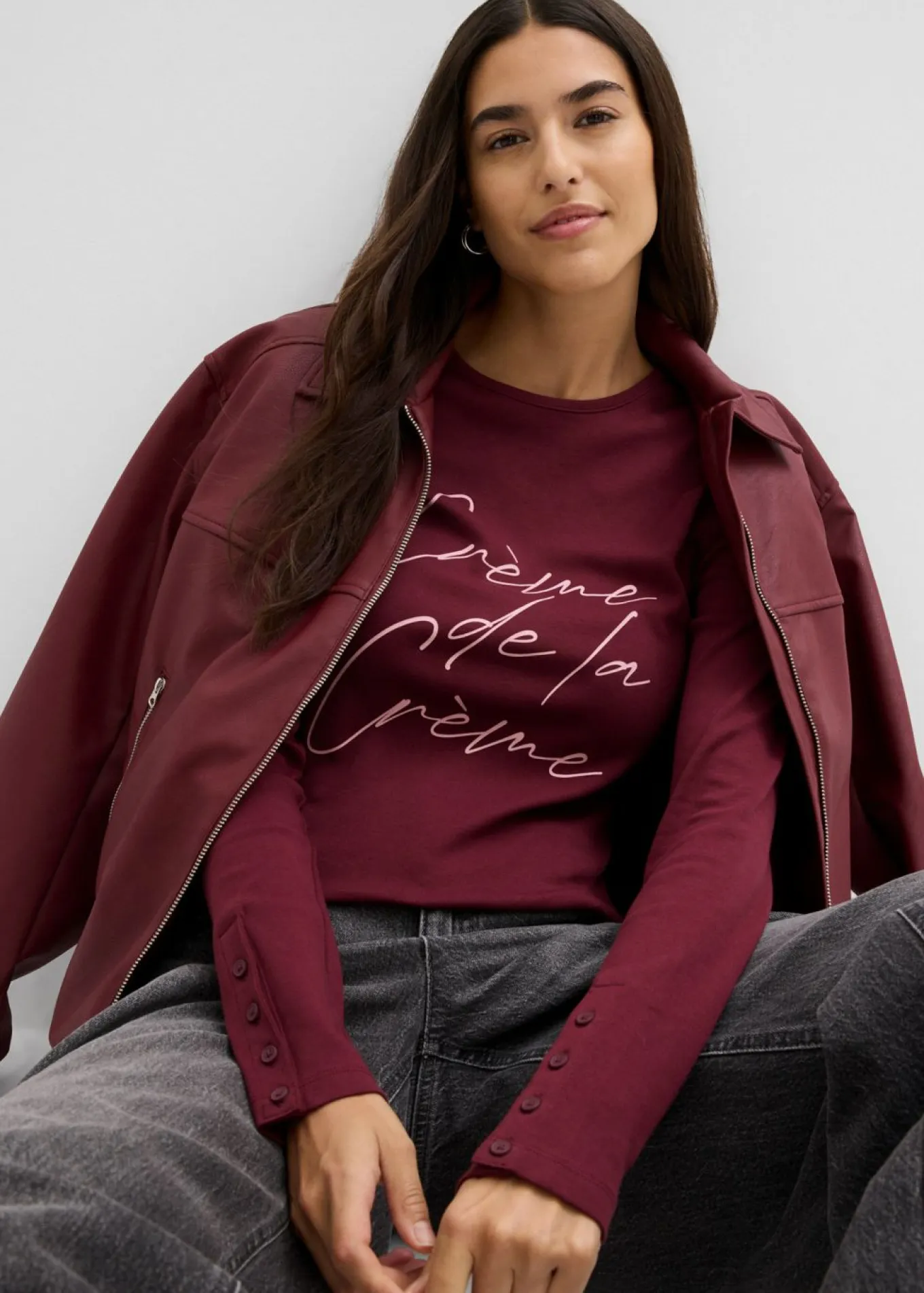 Camiseta de manga larga de algodón puro
