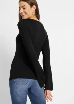 Camiseta de manga larga de mezcla de viscosa