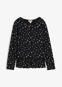 Camiseta de manga larga de mezcla de algodón orgánico elástico