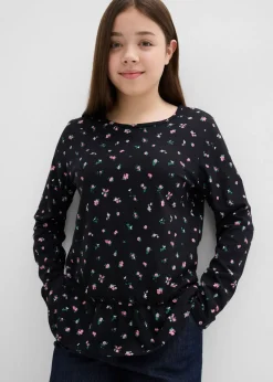 Camiseta de manga larga de mezcla de algodón orgánico elástico