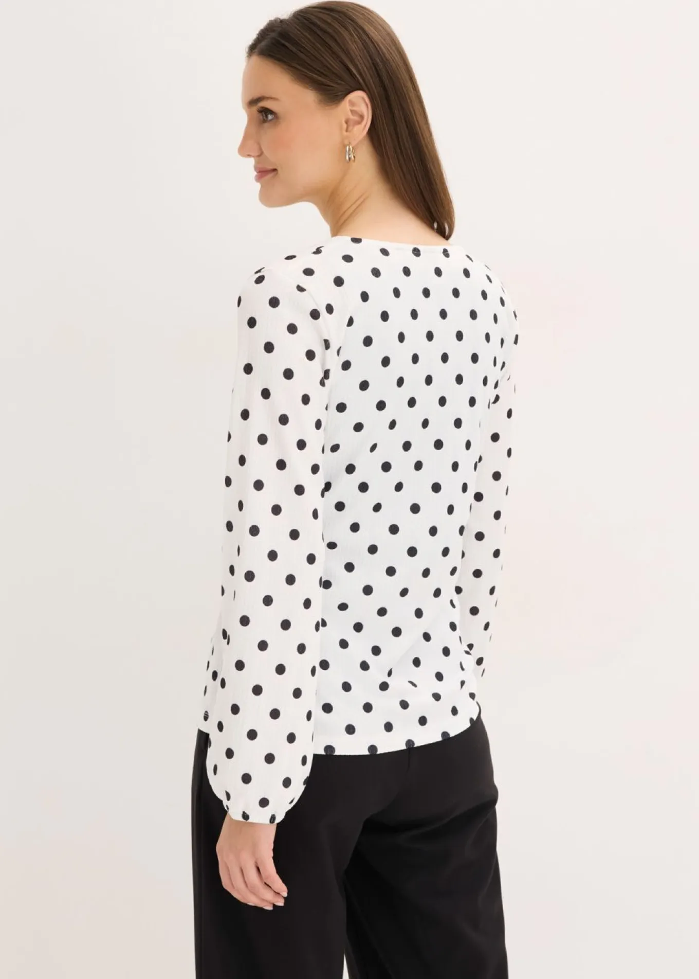Camiseta de manga larga de punto estructurado