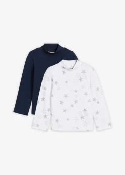 Camiseta de manga larga de mezcla de algodón orgánico elástico (2 unidades)