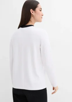 Camiseta de manga larga de mezcla de viscosa con cuello alto