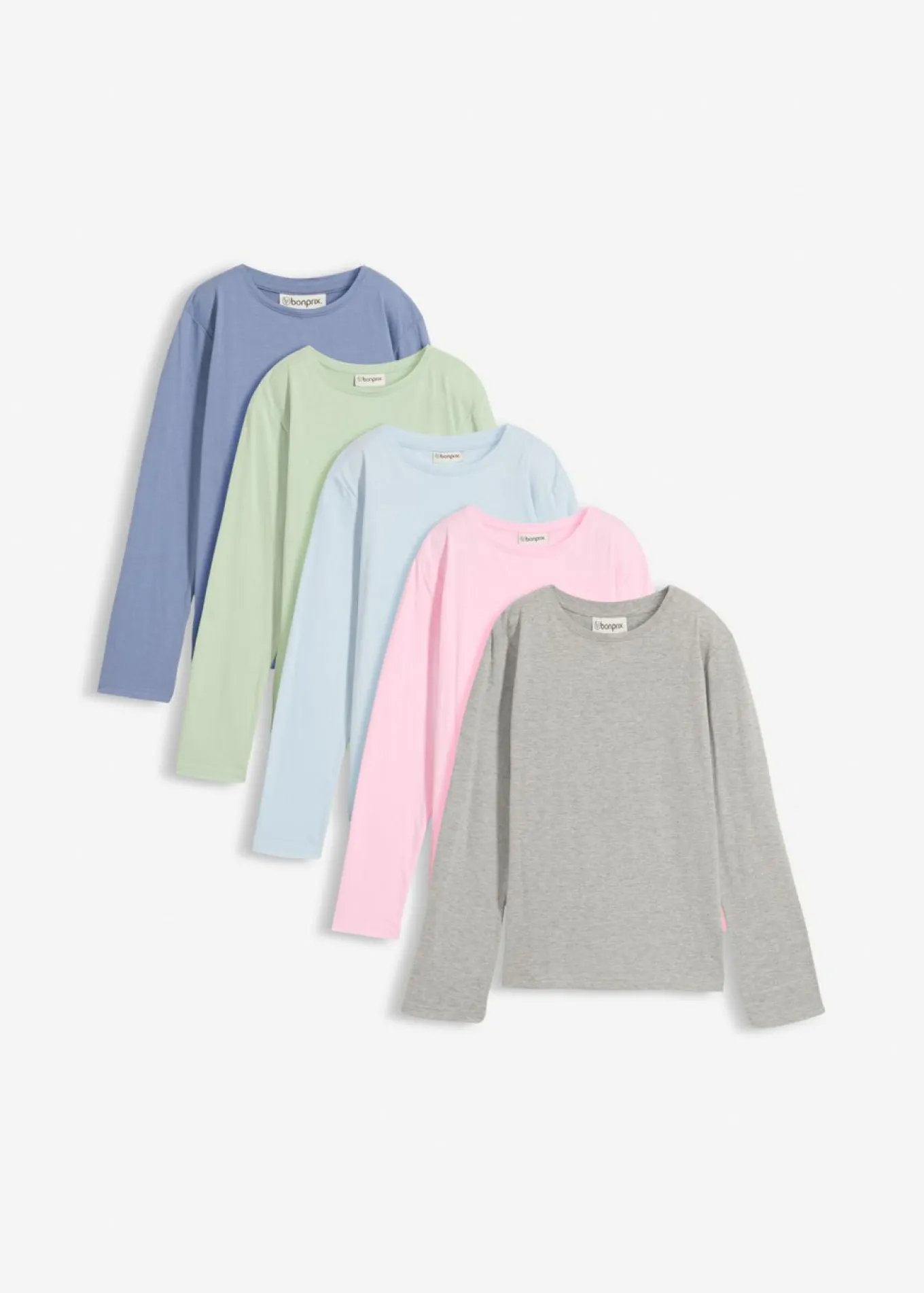 Camiseta de manga larga de algodón orgánico puro (5 unidades)