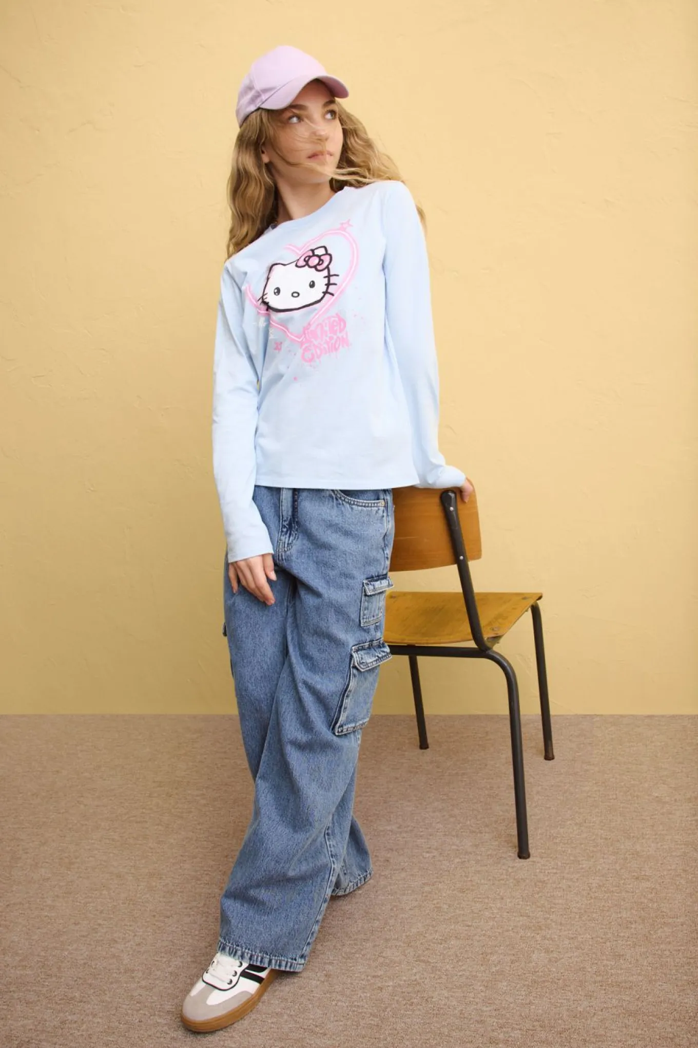 Camiseta de manga larga de Hello Kitty de algodón puro
