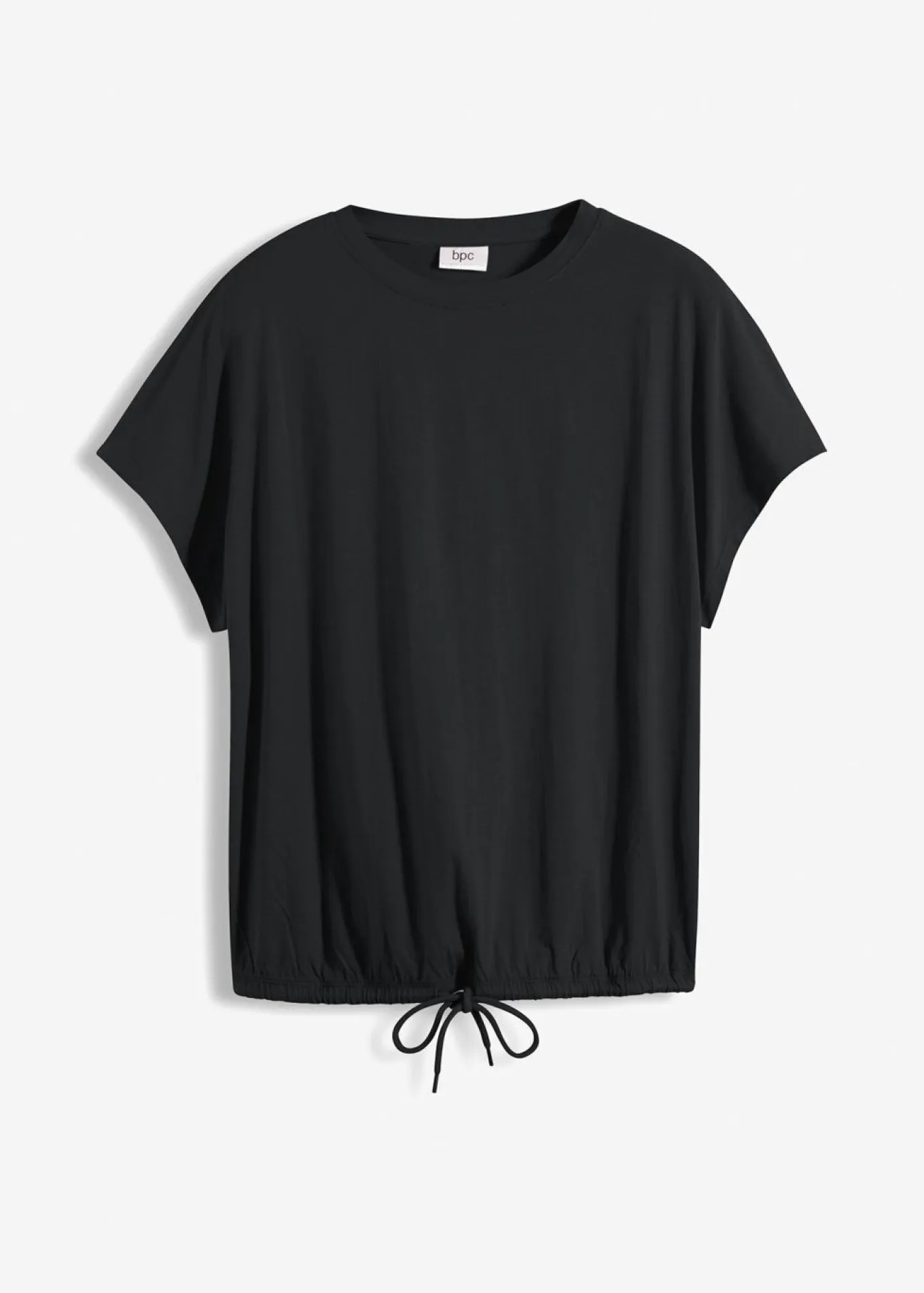 Camiseta de mezcla de algodón y viscosa con detalle de lazo en el dobladillo
