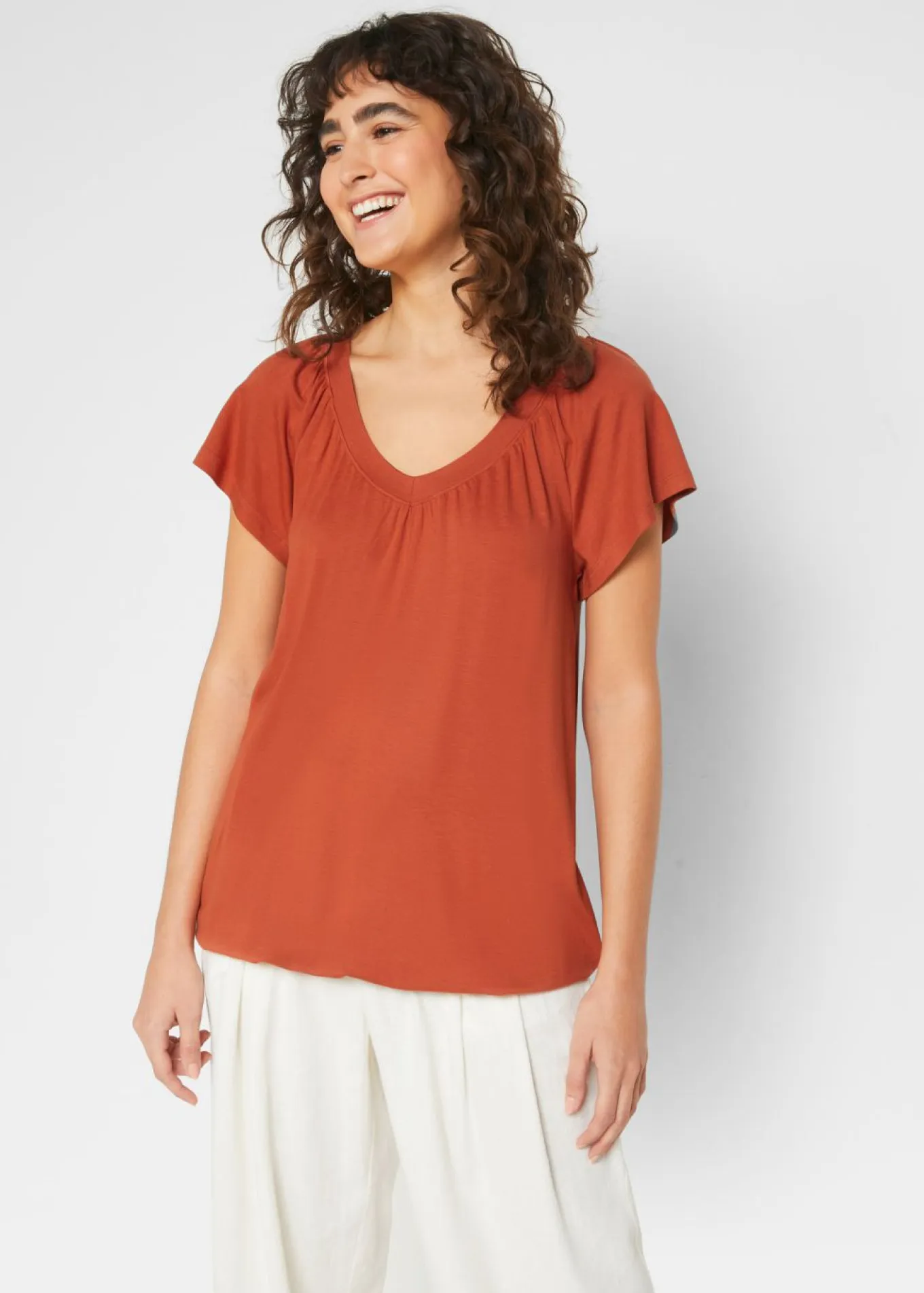 Camiseta de mezcla de viscosa