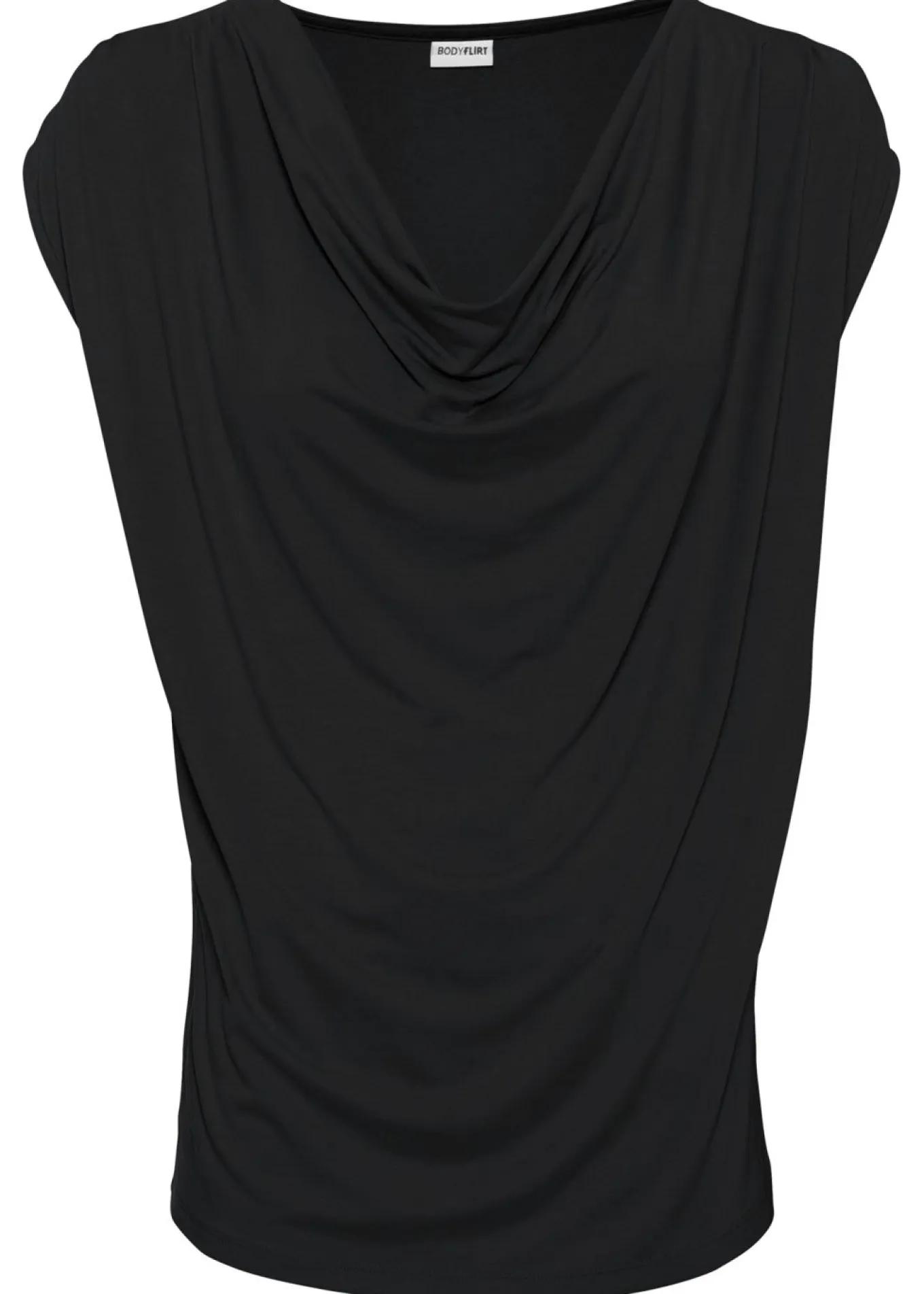 Camiseta de mezcla de viscosa con escote en cascada