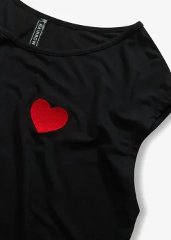 Camiseta de mezcla de viscosa fluida con dobladillo asimétrico