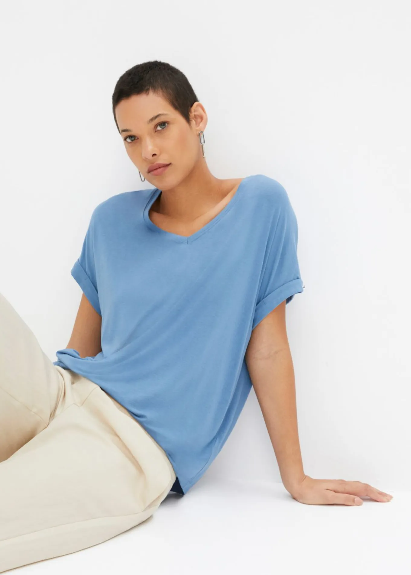 Camiseta de mezcla de viscosa fluida