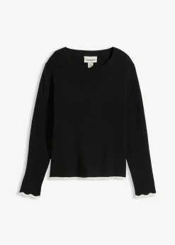 Camiseta de punto con dobladillo en contraste
