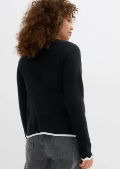 Camiseta de punto con dobladillo en contraste