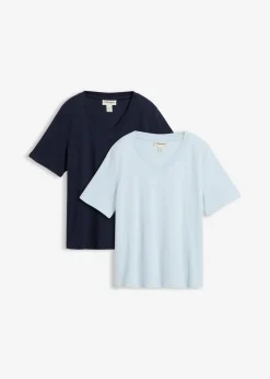 Camiseta de punto grueso de algodón orgánico puro (2 unidades)