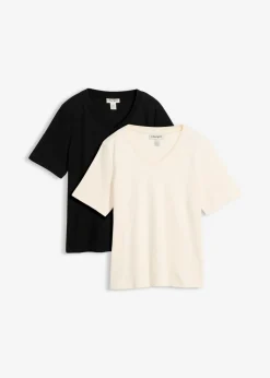 Camiseta de punto grueso de algodón orgánico puro (2 unidades)