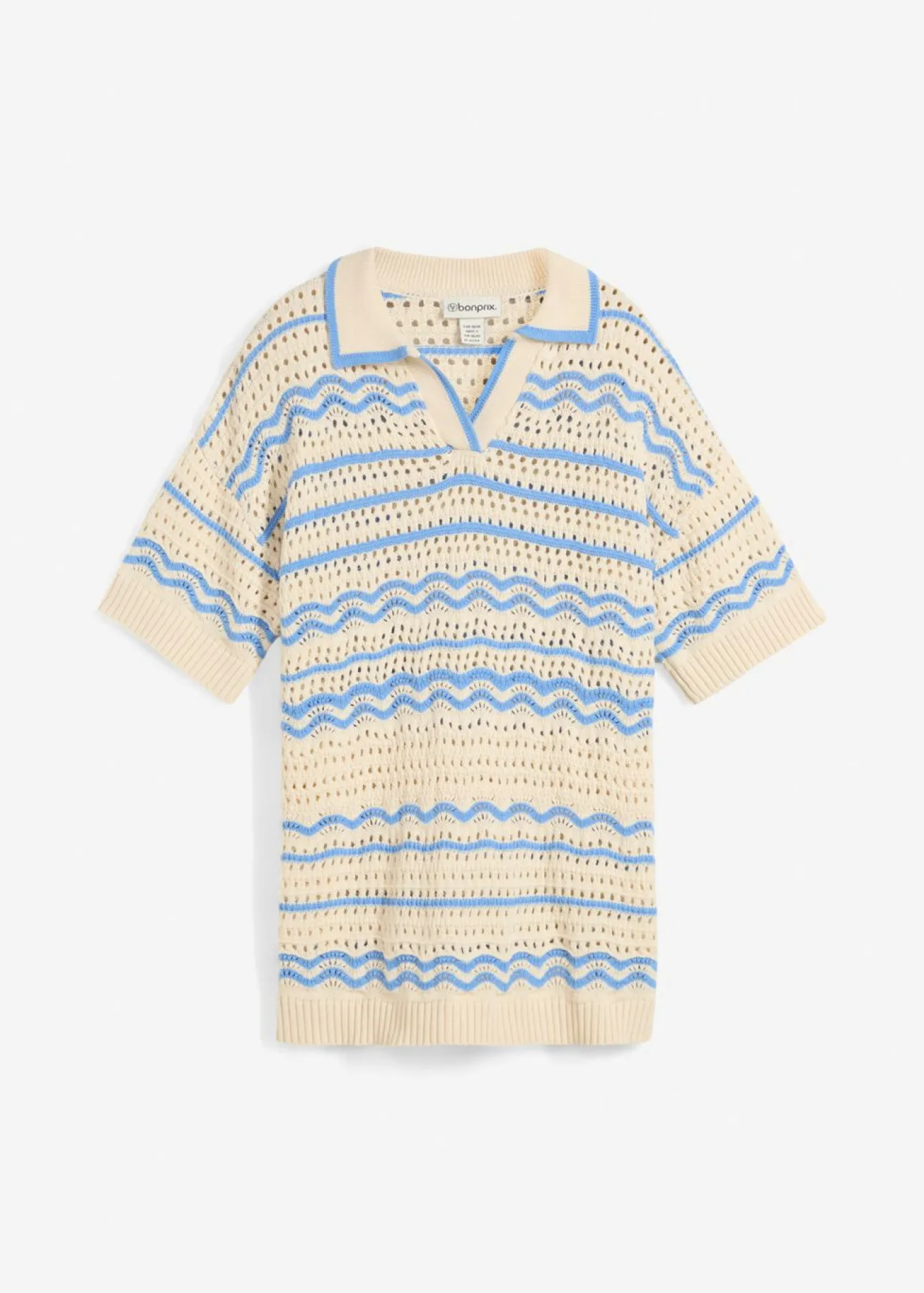 Camiseta de punto oversize en mezcla vaporosa de algodón y lino