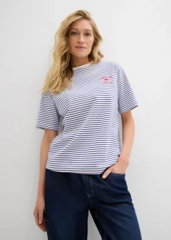 Camiseta de rayas con bordado