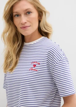 Camiseta de rayas con bordado