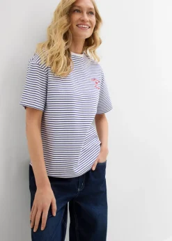 Camiseta de rayas con bordado