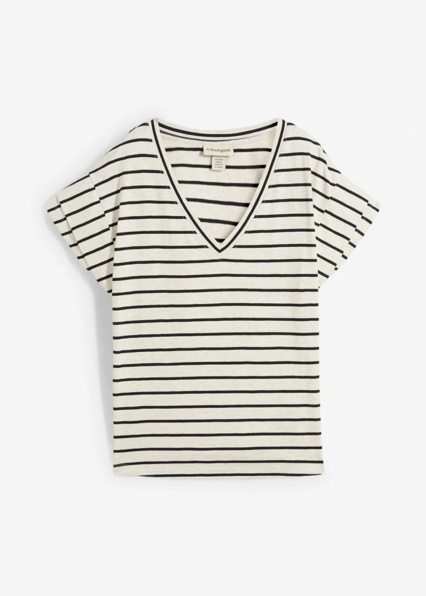 Camiseta de rayas con volantes en las mangas