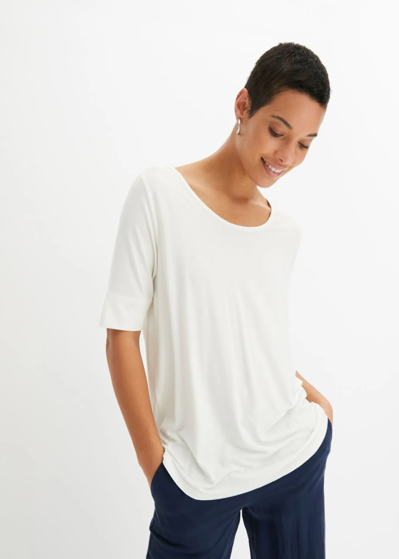 Camiseta de suave mezcla de viscosa