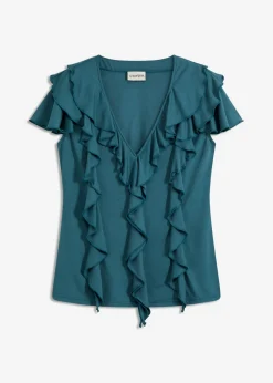 Camiseta de suave mezcla de modal con volantes