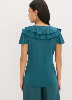 Camiseta de suave mezcla de modal con volantes