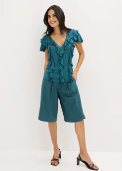 Camiseta de suave mezcla de modal con volantes